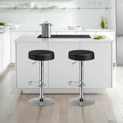 Set of 2 Adjustable Swivel Round Bar Stools, Black Bar Stools at Gallery Canada