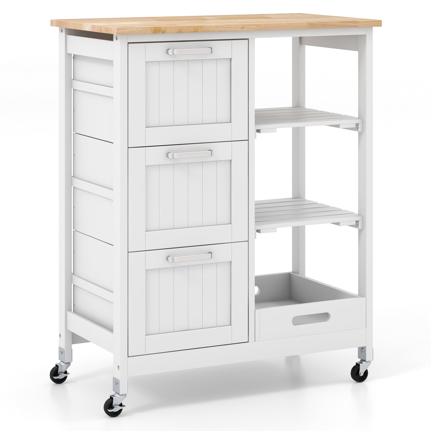 Rolling Kitchen Island Cart, Storage Utility, White Kitchen Islands & Carts at Gallery Canada
