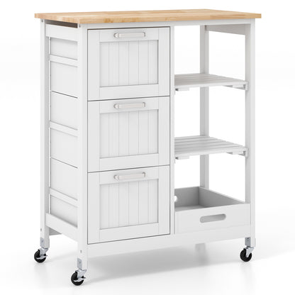 Rolling Kitchen Island Cart, Storage Utility, White Kitchen Islands & Carts at Gallery Canada