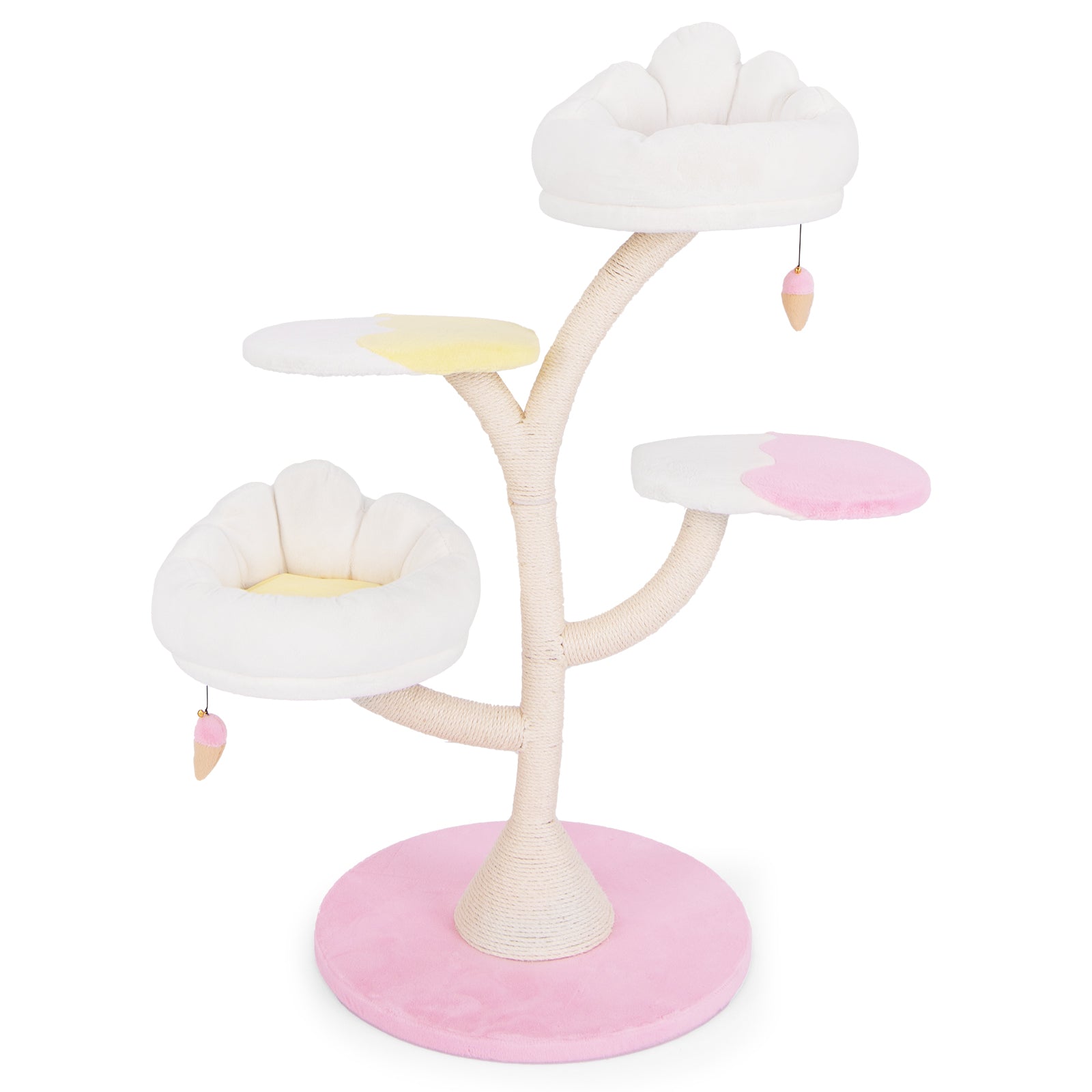 Multi-Layer Cat Tree Tower, 2 Perches 2 Platforms, Pink Cat Trees Condos & Scratchers Pink at Gallery Canada