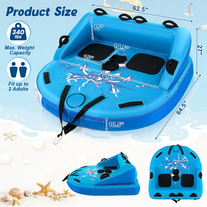 2 Person Inflatable Towable Tube, Blue Water Sports at Gallery Canada