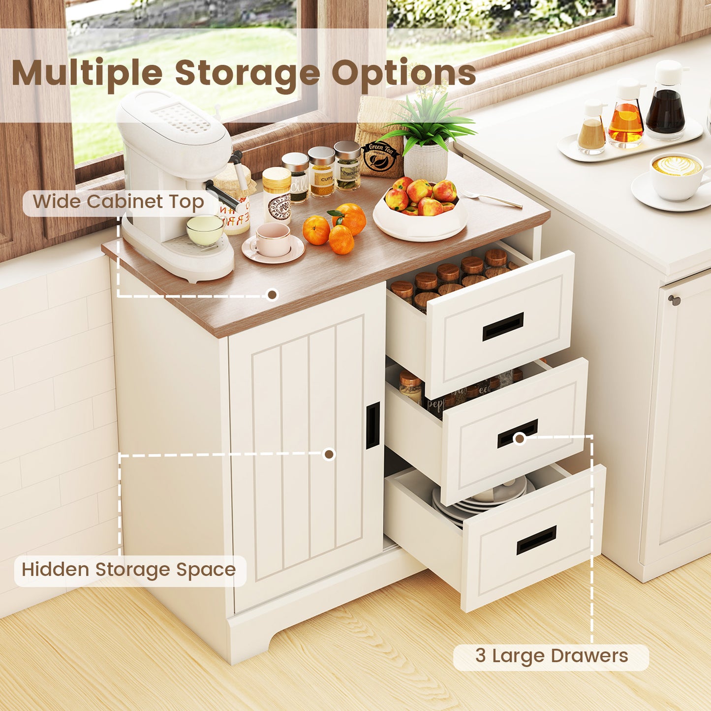 Farmhouse Sideboard Buffet Cabinet, White Sideboards Cabinets & Buffets at Gallery Canada
