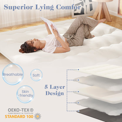 King Size Futon Mattress, Washable Cover, Floor Sleeping Pad, Beige Mattresses at Gallery Canada