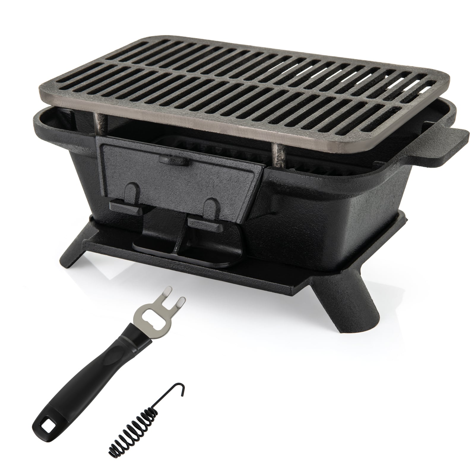 Cast Iron Hibachi Grill With Grill Grate Lifter, Black Outdoor Grills Black at Gallery Canada