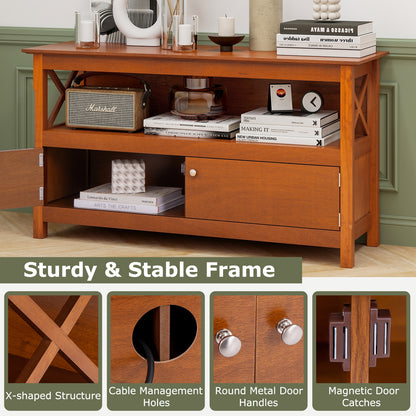 TV Stand Entertainment Center, Charging Station, 50 Inch, Brown Entertainment Centers & TV Stands at Gallery Canada