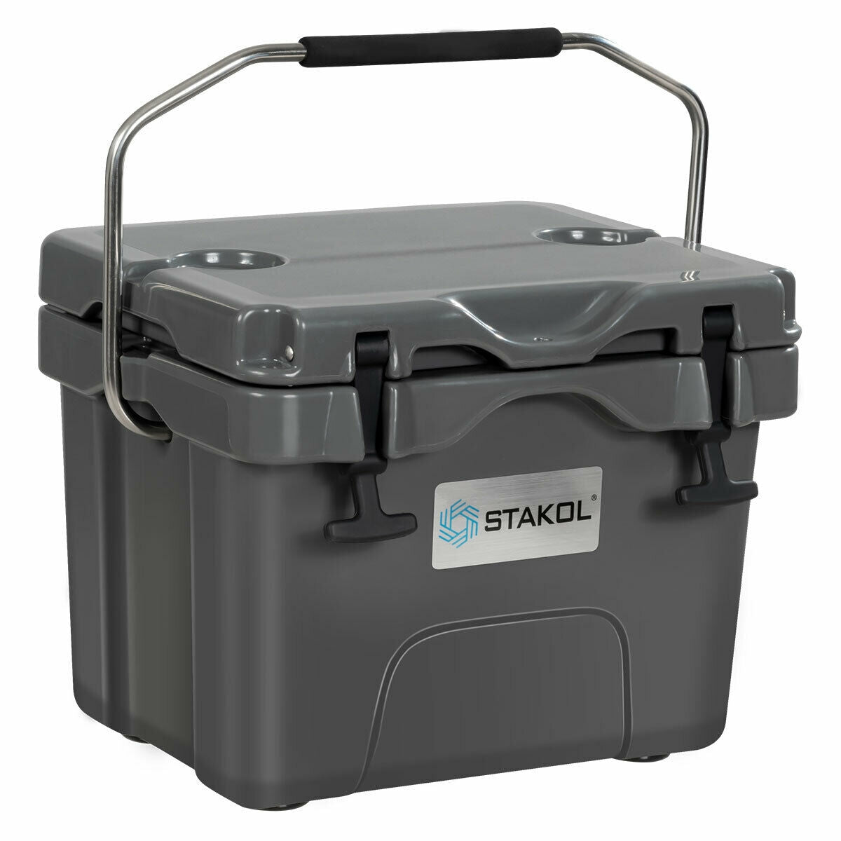 16 Quart Portable Insulated Ice Cooler, 24-Can Capacity, Gray Wine & Beverage Coolers Gray at Gallery Canada