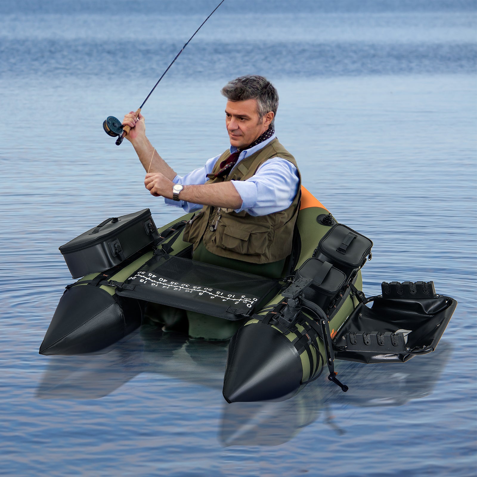 Portable Fishing Boat, 3 Detachable Storage Boxes, Green Surfing at Gallery Canada