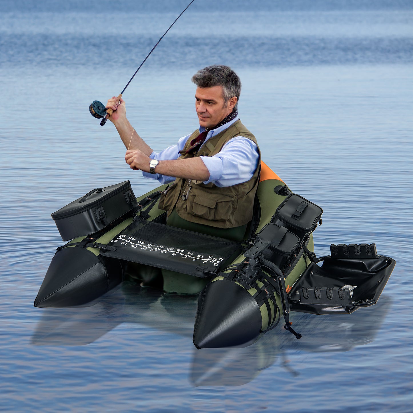 Portable Fishing Boat, 3 Detachable Storage Boxes, Green Surfing at Gallery Canada