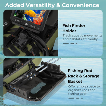 Portable Fishing Boat, 3 Detachable Storage Boxes, Green Surfing at Gallery Canada