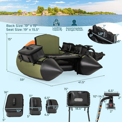 Portable Fishing Boat, 3 Detachable Storage Boxes, Green Surfing at Gallery Canada