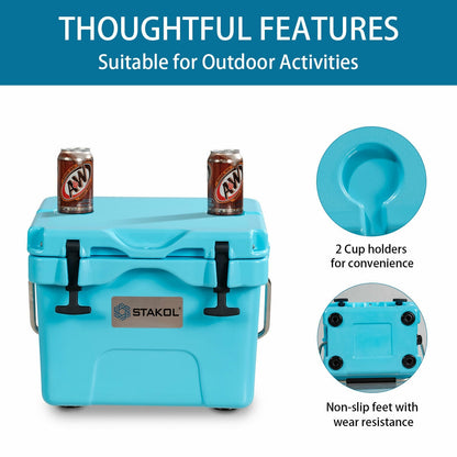 16 Quart Portable Insulated Ice Cooler, 24-Can Capacity, Blue Wine & Beverage Coolers at Gallery Canada