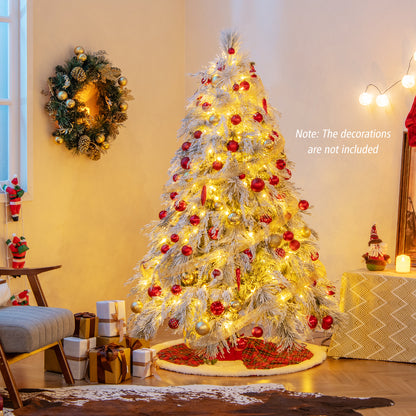 6 Ft Pre-Lit Snow Flocked Christmas Tree, Warm White LED Lights, White Christmas Tree at Gallery Canada