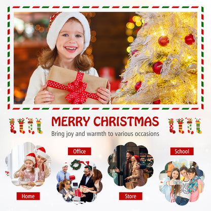 6 Ft Pre-Lit Snow Flocked Christmas Tree, Warm White LED Lights, White Christmas Tree at Gallery Canada