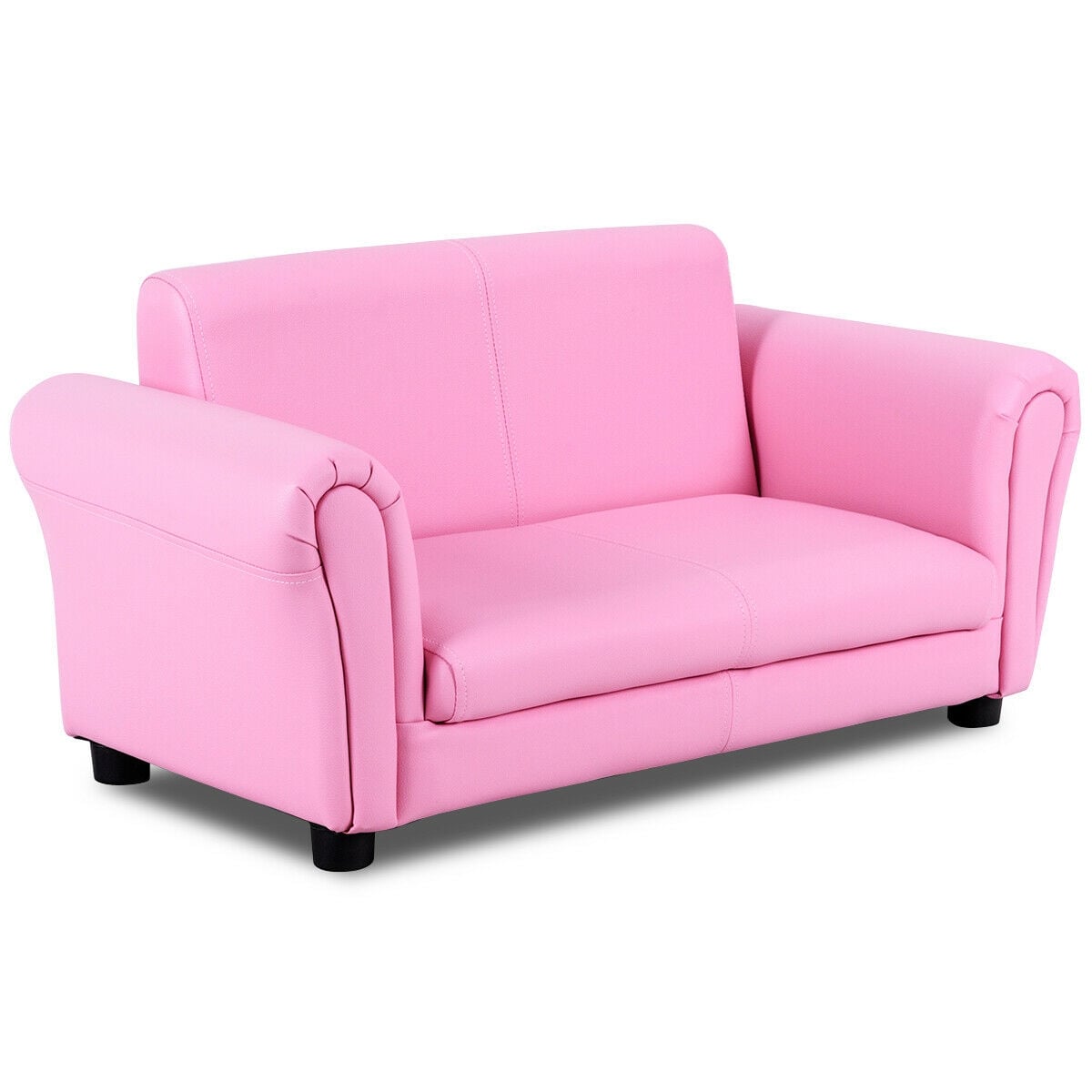 Kids Double Sofa with Ottoman, Soft, Pink Kids Chairs & Seating at Gallery Canada