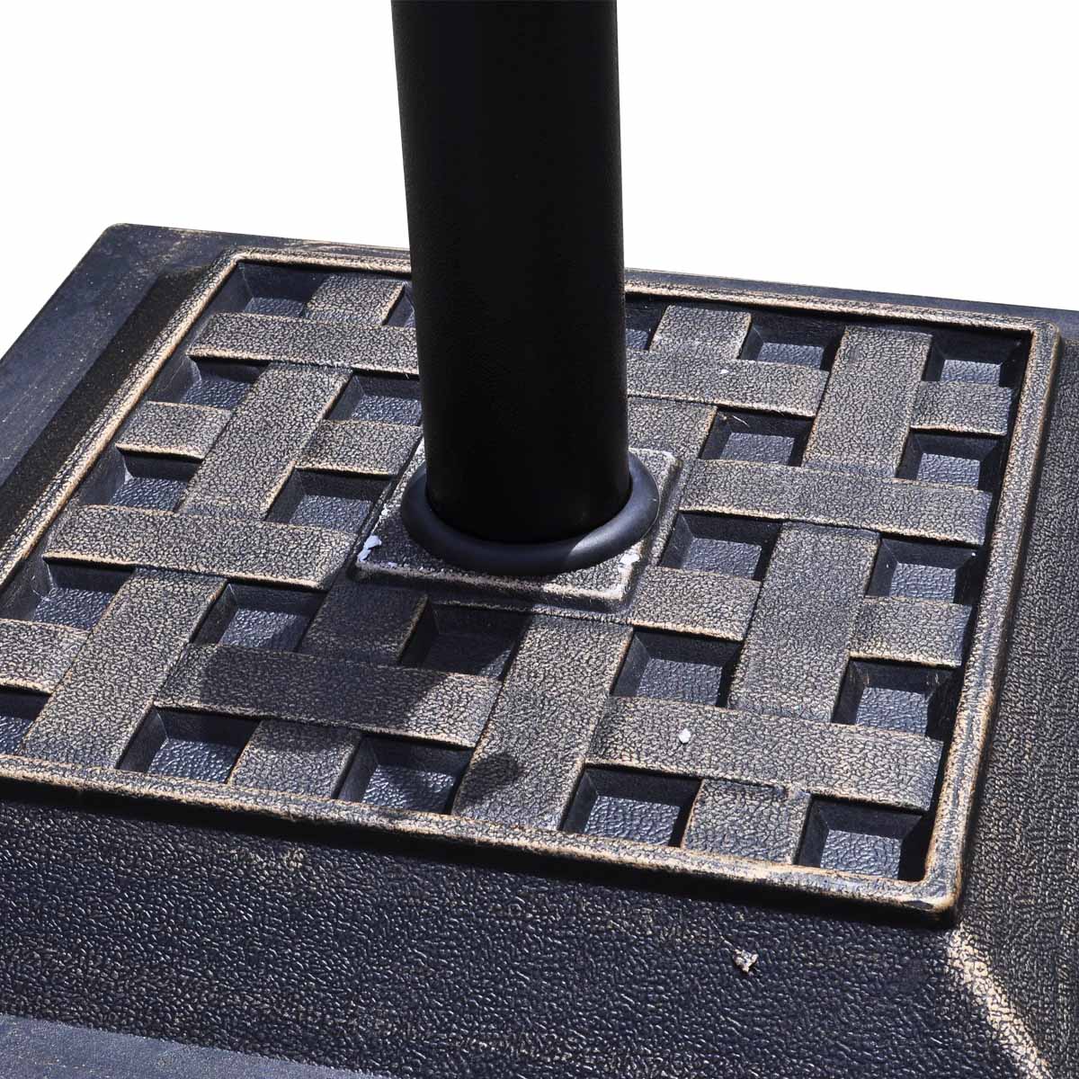 17.5 Inch Heavy Duty Square Umbrella Base, 30 lbs, Bronze Outdoor Umbrella Bases at Gallery Canada