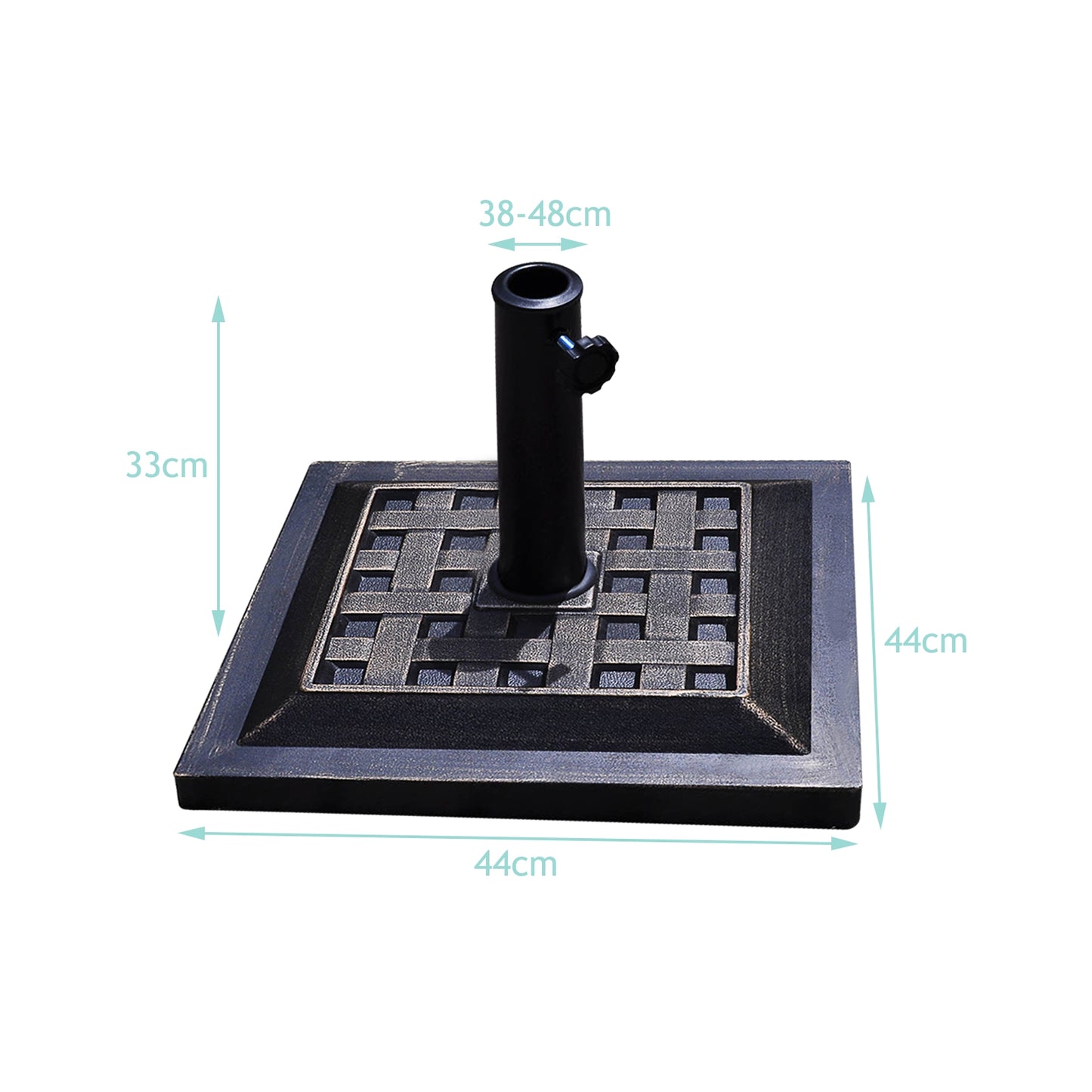17.5 Inch Heavy Duty Square Umbrella Base, 30 lbs, Bronze Outdoor Umbrella Bases at Gallery Canada