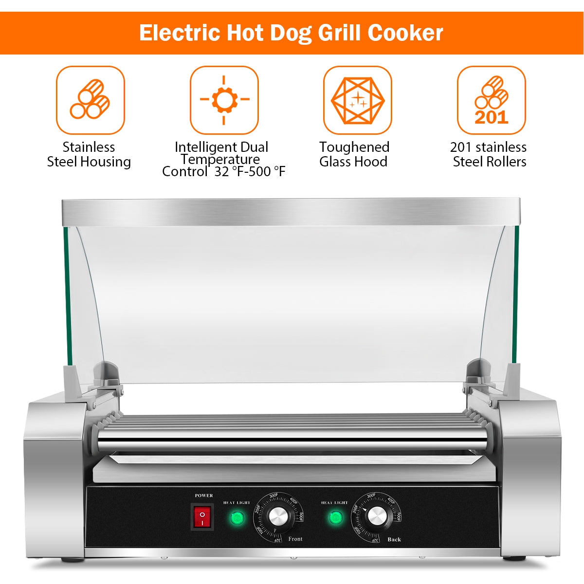 18 Hot Dog 7 Roller Grill Commercial Cooker, Silver Food Warmers & Burners at Gallery Canada