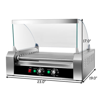 Commercial 11 Roller Grill, 30 Hot Dog Cooker Machine, Silver Food Warmers & Burners at Gallery Canada