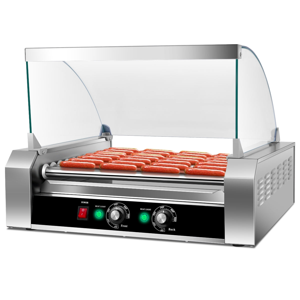 Commercial 11 Roller Grill, 30 Hot Dog Cooker Machine, Silver Food Warmers & Burners at Gallery Canada
