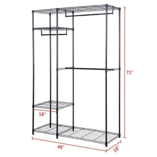 Portable Steel Closet Hanger Storage Rack Organizer, Black Clothing & Closet Storage at Gallery Canada