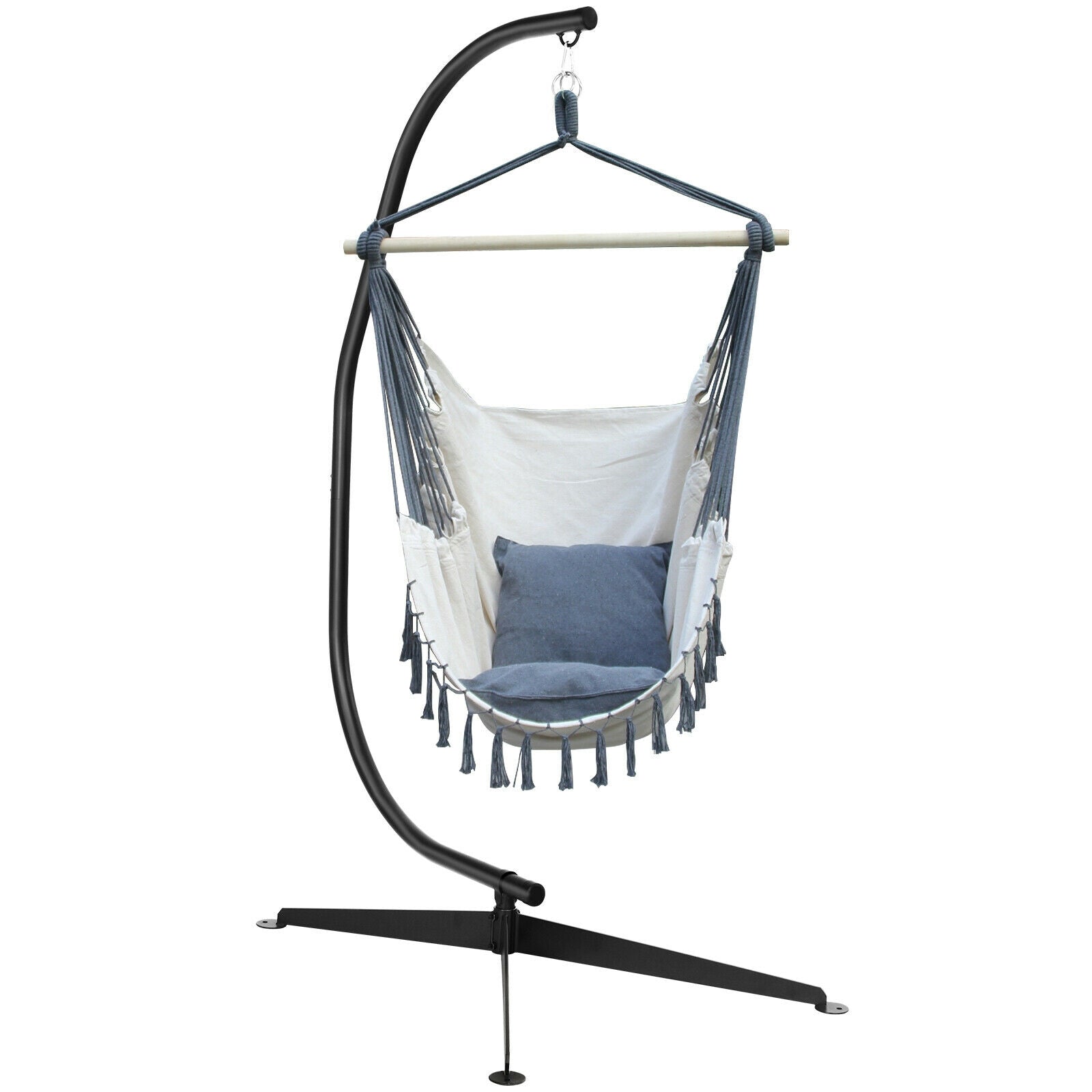 Solid Steel C Hammock Frame Stand, Black Hammocks at Gallery Canada