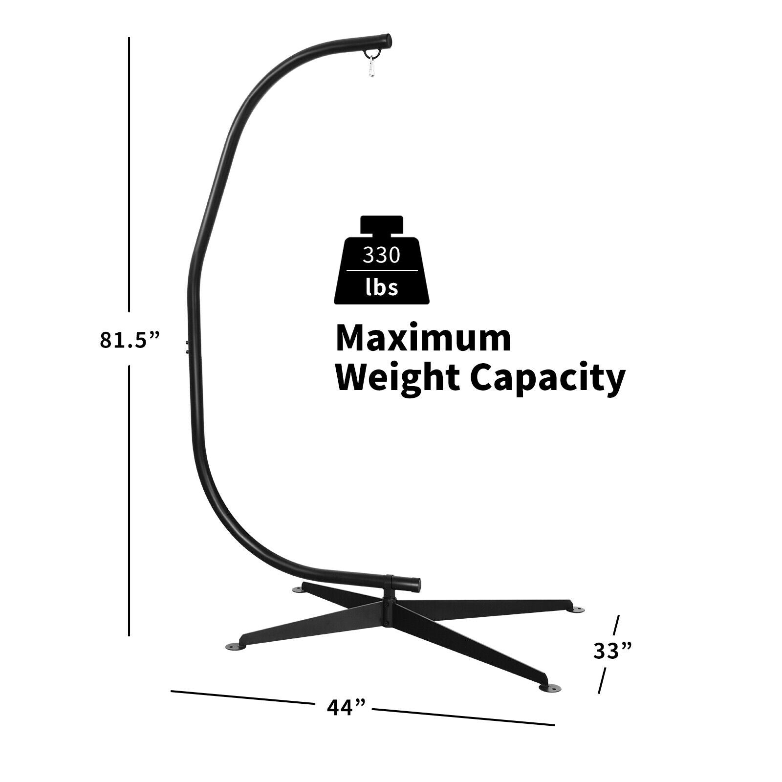 Solid Steel C Hammock Frame Stand, Black Hammocks at Gallery Canada