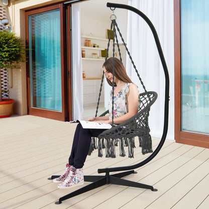 Solid Steel C Hammock Frame Stand, Black Hammocks at Gallery Canada