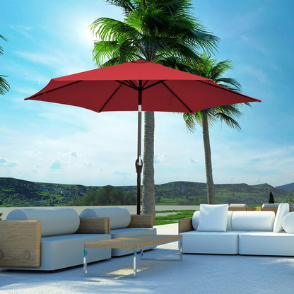 10 Feet Patio Umbrella, Tilt Adjustment, Crank, Dark Red Outdoor Umbrellas at Gallery Canada