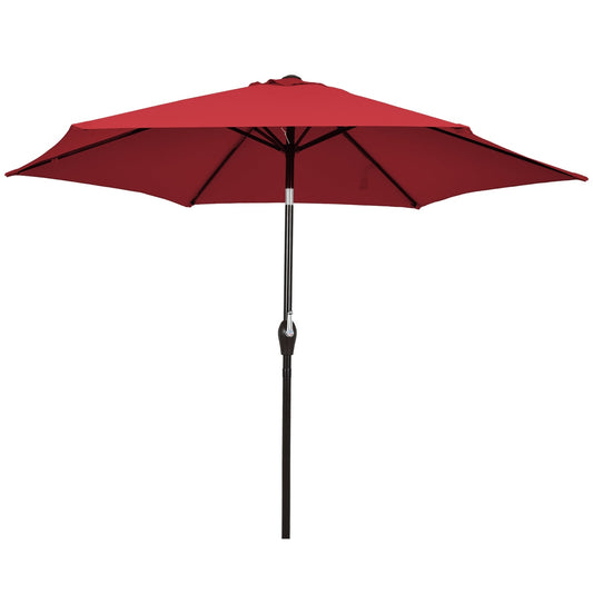 10 Feet Patio Umbrella, Tilt Adjustment, Crank, Dark Red Outdoor Umbrellas Dark Red at Gallery Canada