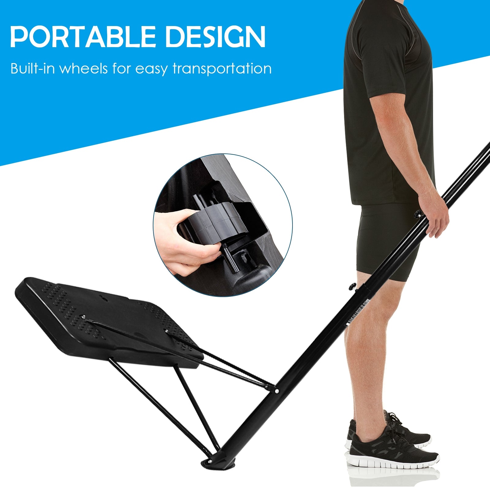 43 Inch Adjustable Basketball Hoop, Indoor Outdoor, Black Sport Equipments at Gallery Canada