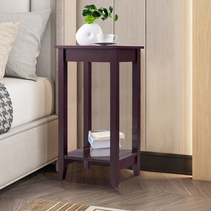 2-Tier Nightstand, Wooden Legs Table, Brown Nightstands at Gallery Canada