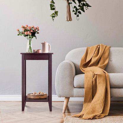 2-Tier Nightstand, Wooden Legs Table, Brown Nightstands at Gallery Canada