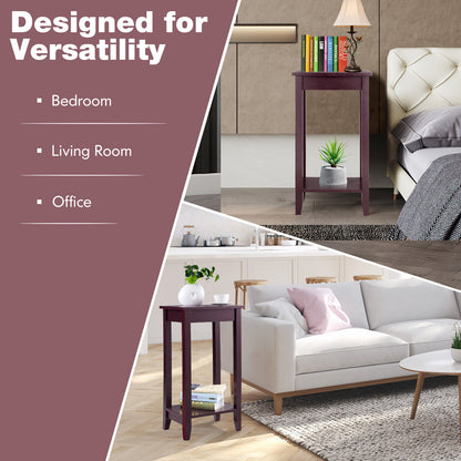 2-Tier Nightstand, Wooden Legs Table, Brown Nightstands at Gallery Canada