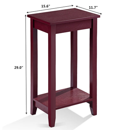 2-Tier Nightstand, Wooden Legs Table, Brown Nightstands at Gallery Canada