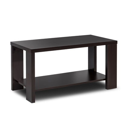 Rectangular Cocktail Coffee Table with Storage Shelf, Brown Coffee Tables at Gallery Canada