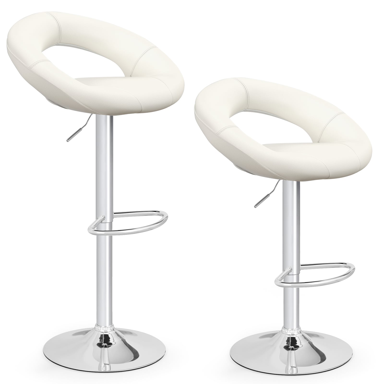 Height Adjustable Bar Stools, Set of 2, White Bar Stools at Gallery Canada