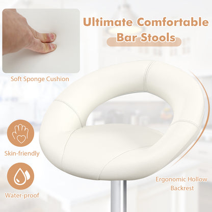 Height Adjustable Bar Stools, Set of 2, White Bar Stools at Gallery Canada