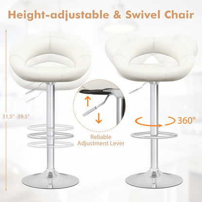 Height Adjustable Bar Stools, Set of 2, White Bar Stools at Gallery Canada