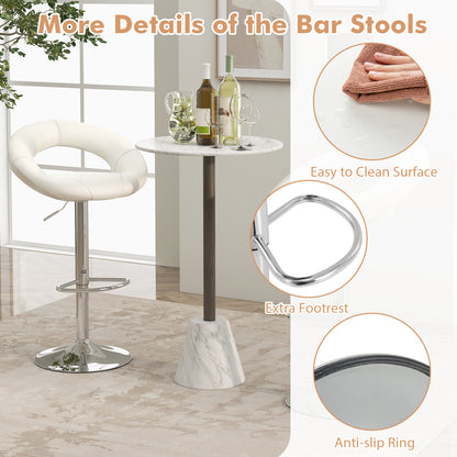 Height Adjustable Bar Stools, Set of 2, White Bar Stools at Gallery Canada