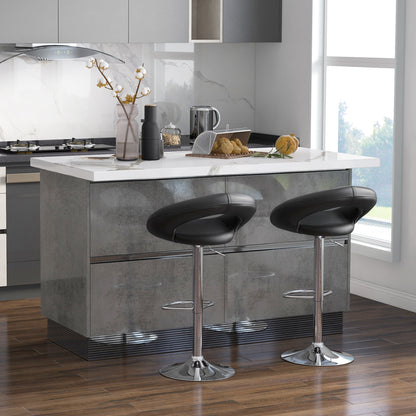 Height Adjustable Bar Stools, Set of 2, Hollow Back, Footrest, Black Bar Stools at Gallery Canada