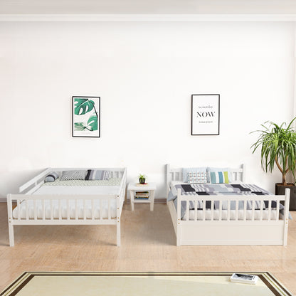 Full Over Full Bunk Bed, Wood Platform, White Bunk Bed Frame at Gallery Canada