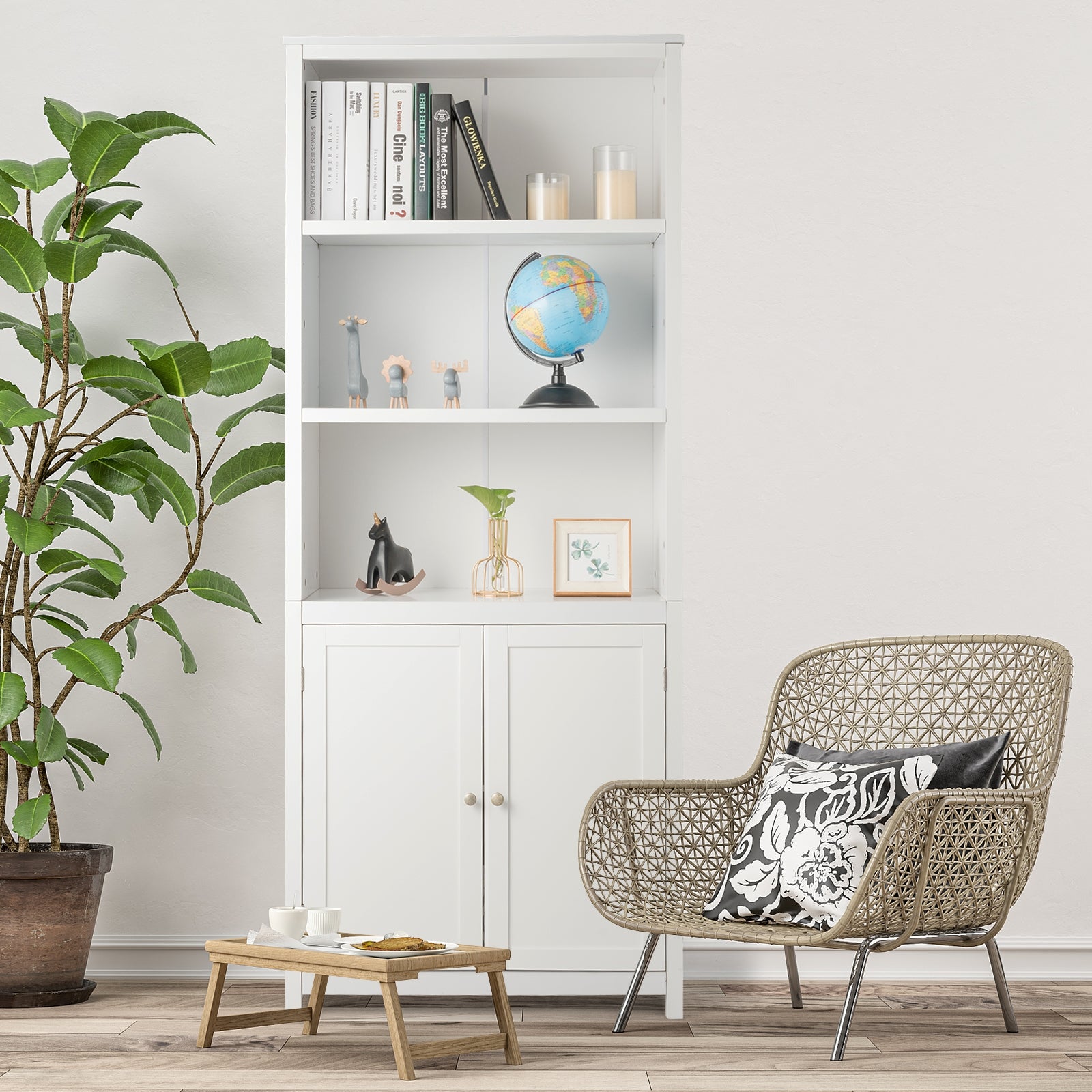 Wooden Bookcase With Doors, White Bookcases at Gallery Canada