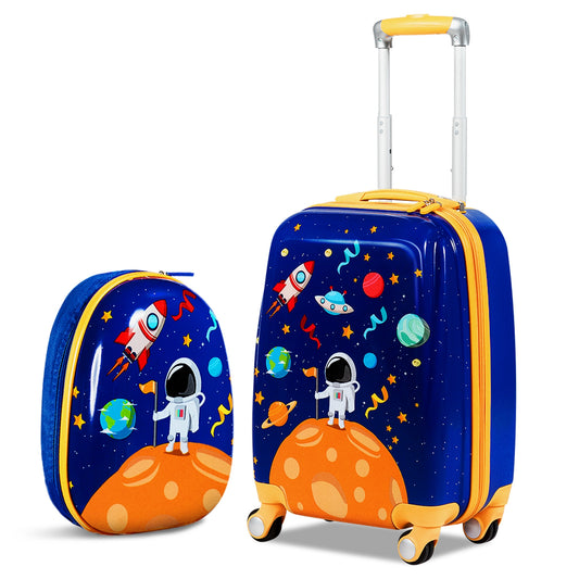 Kids Rolling Suitcase And Backpack Set, 2 PC, Navy Kids Luggage Navy at Gallery Canada