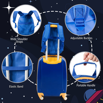 Kids Rolling Suitcase And Backpack Set, 2 PC, Navy Kids Luggage at Gallery Canada