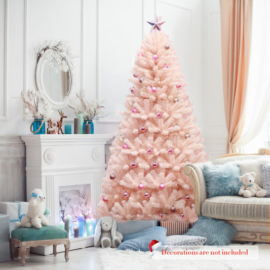 6/7 Feet Artificial Christmas Tree, Hinged Full Fir, 7 ft, Pink Christmas Tree Pink at Gallery Canada