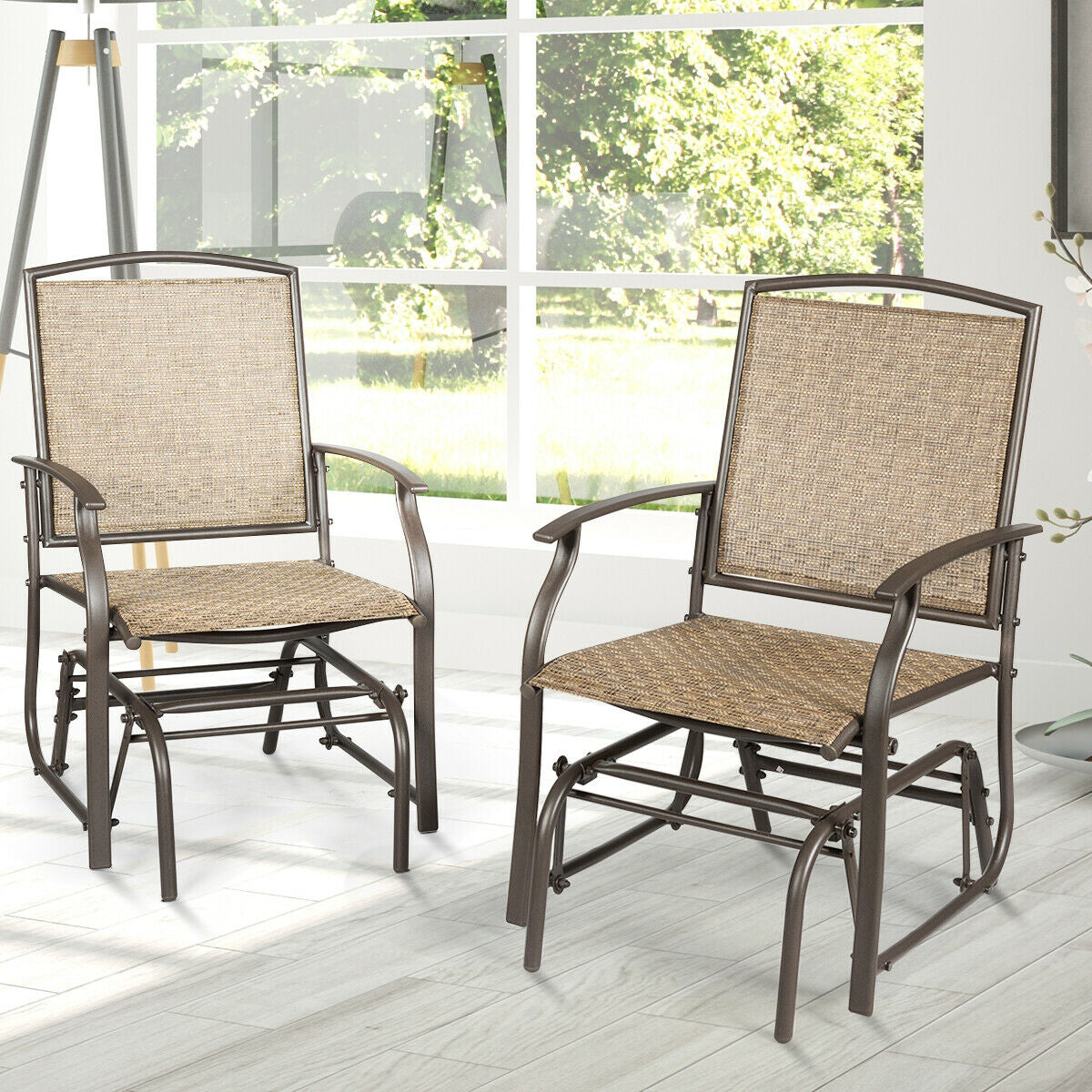 Patio Swing Glider Chair, Single Seating, Natural Patio Rocking Chairs & Gliders at Gallery Canada