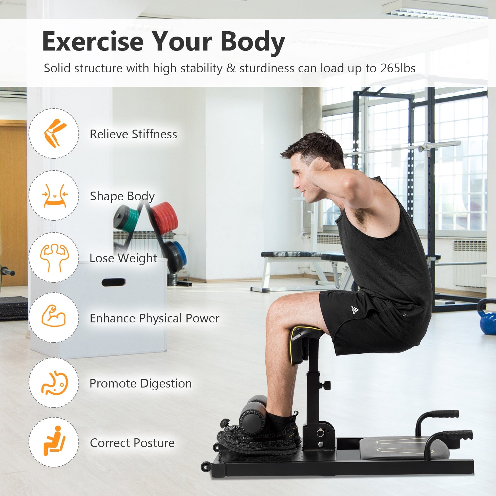 8-In-1 Home Gym Multifunction Squat Fitness Machine, Black Benches Racks & Bars at Gallery Canada