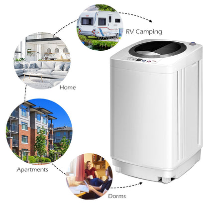 Portable 7.7 lbs Automatic Laundry Washer With Drain Pump, White Washing Machines at Gallery Canada