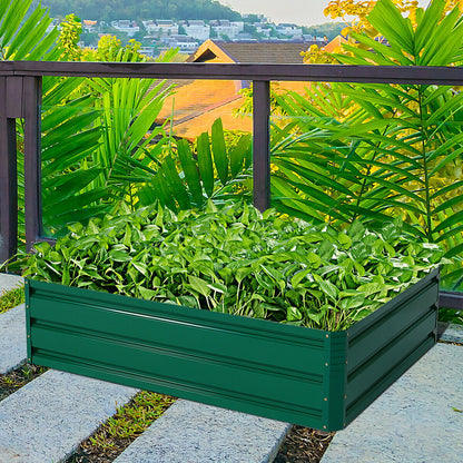 47.5 Inch Raised Garden Bed, Patio Planter, Dark Green Raised Garden Beds at Gallery Canada