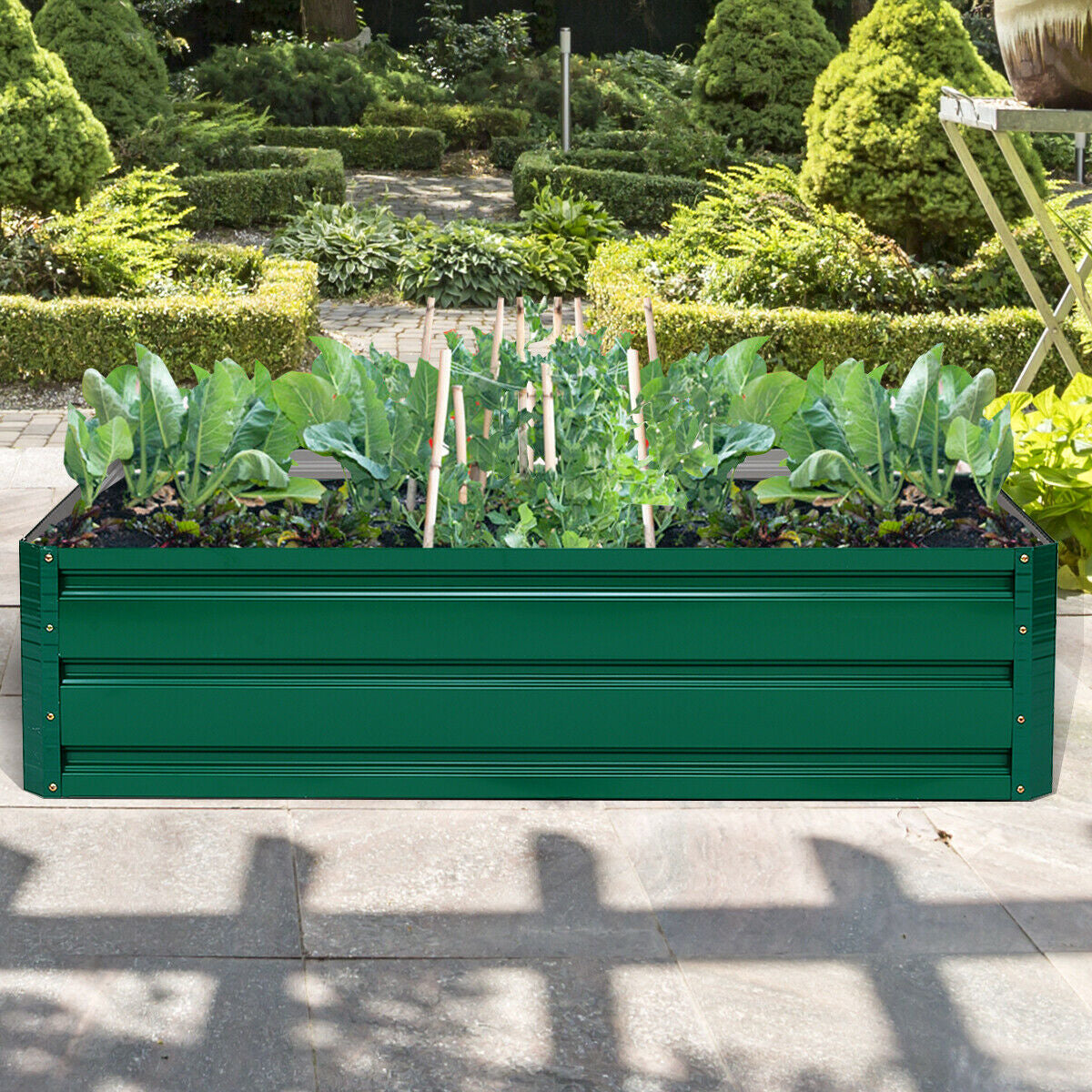 47.5 Inch Raised Garden Bed, Patio Planter, Dark Green Raised Garden Beds at Gallery Canada